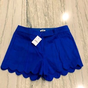 J. Crew blue linen scallop shorts